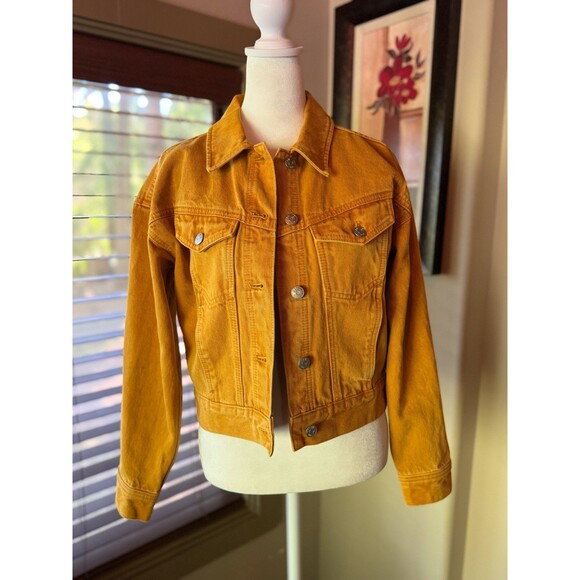 Madewell Jackets & Blazers - Madewell Garment-Dyed Trucker Jean Jacket Ochre Fresco Mustard Yellow Size XXS